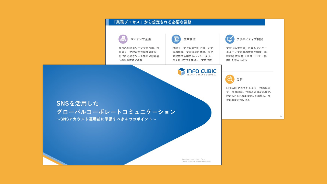 SNSを活⽤したグローバルコーポレートコミュニケーション～アカウント運用前に準備すべき４つのポイント～ブログ記事ーの画像