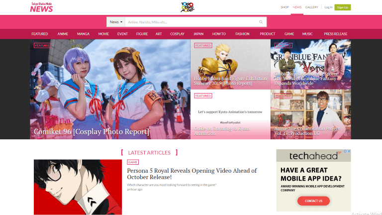 インバウンド(訪日外国人観光客)向けウェブサイトTokyo Otaku Mode NEWS 