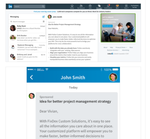 LinkedIn メッセージ広告