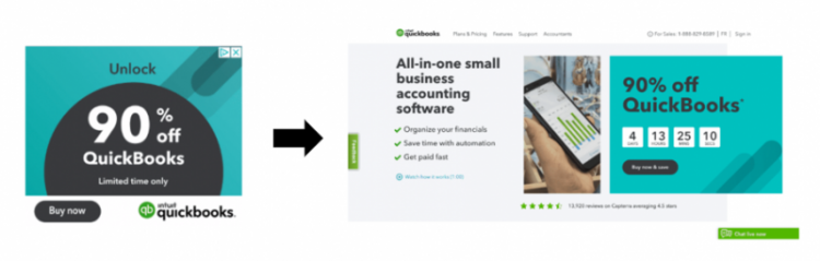 ランディングページとの一貫性