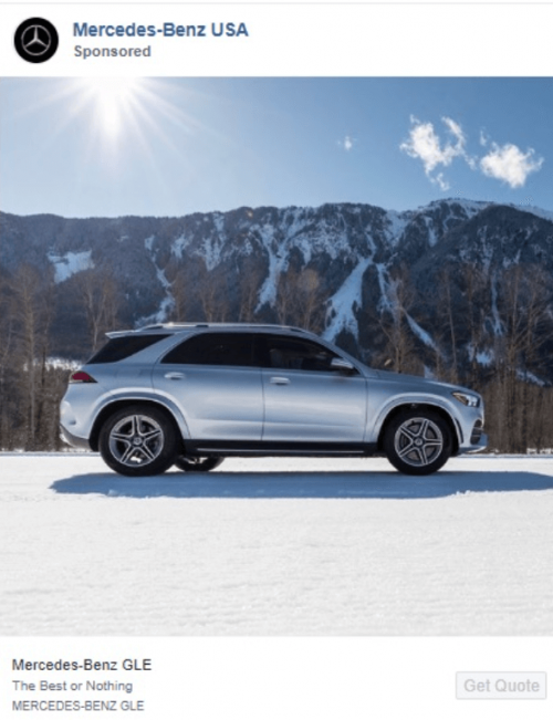 メルセデスベンツのFacebook広告