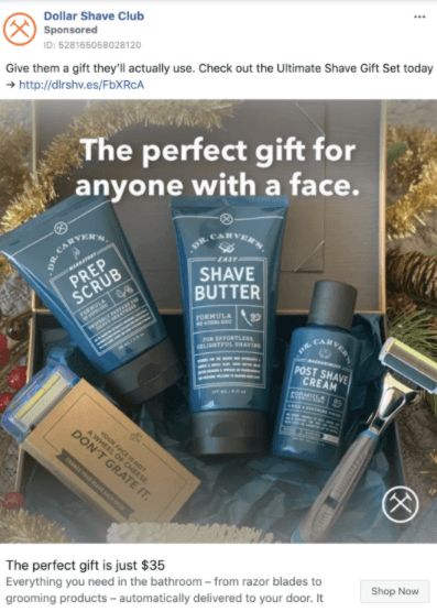 Dollar Shave ClubのFacebook広告