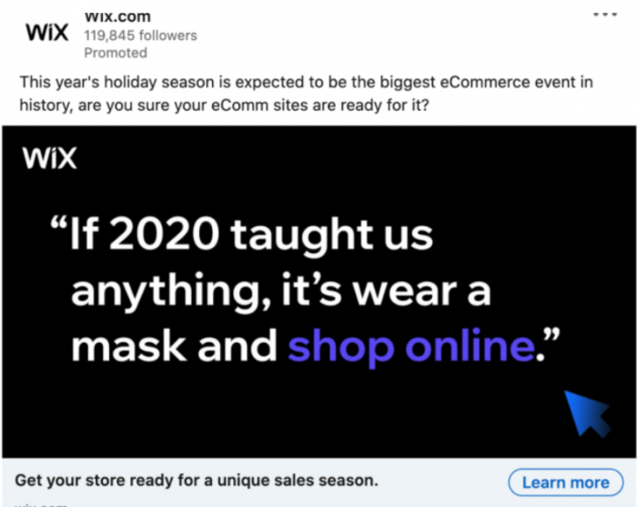WixのLinkedIn広告