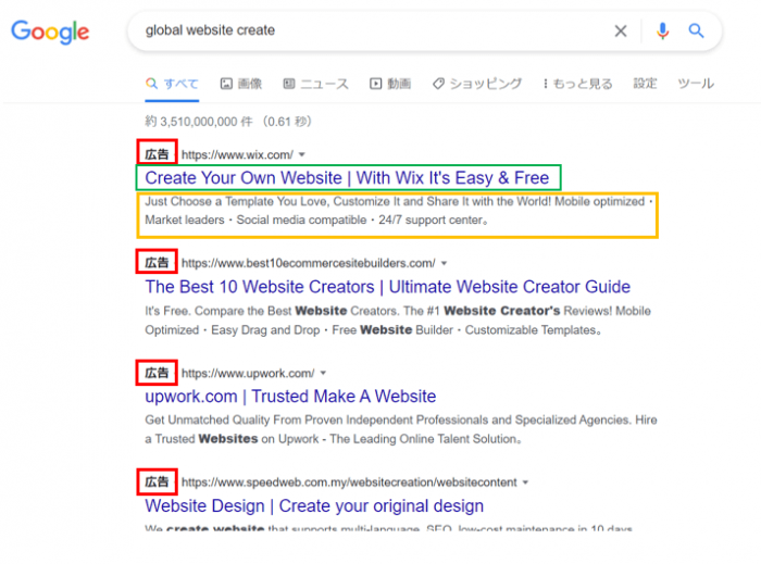 Googleリスティング広告‐サンプル