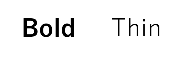 ビジュアルヒエラルキー　太さの違い